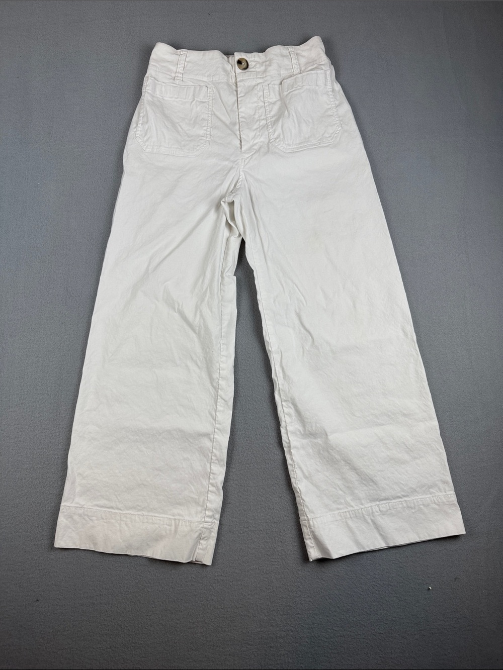Anthropologie Maeve Collette Wide-Leg White  Pants (Flaw)
Size: 27